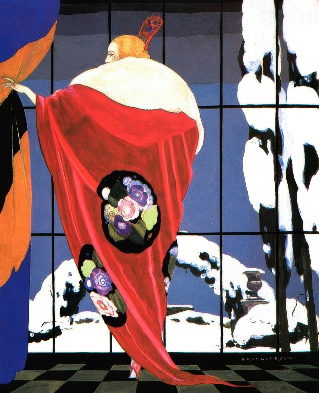Senhora de casaco escarlate de Umberto Brunelleschi