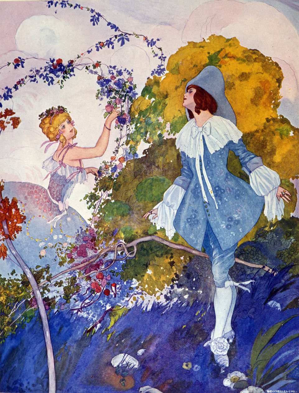 O Príncipe Encantado e a Ilustração Feminina de Umberto Brunelleschi (1879-1949) Século XX de Umberto Brunelleschi