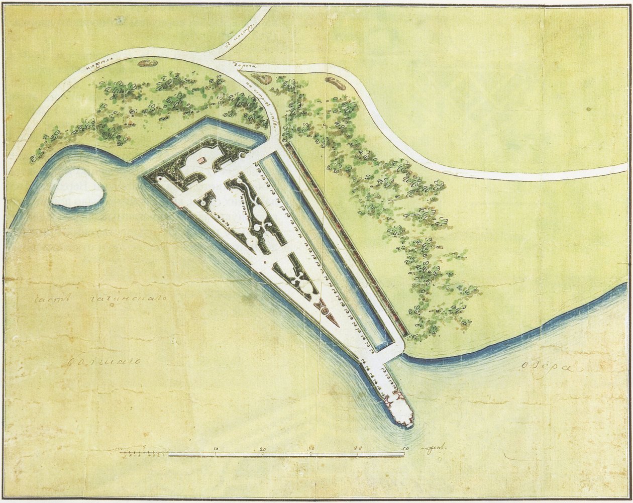 Plano da Ilha do Amor no Parque Gatchina de Unbekannt Unbekannt