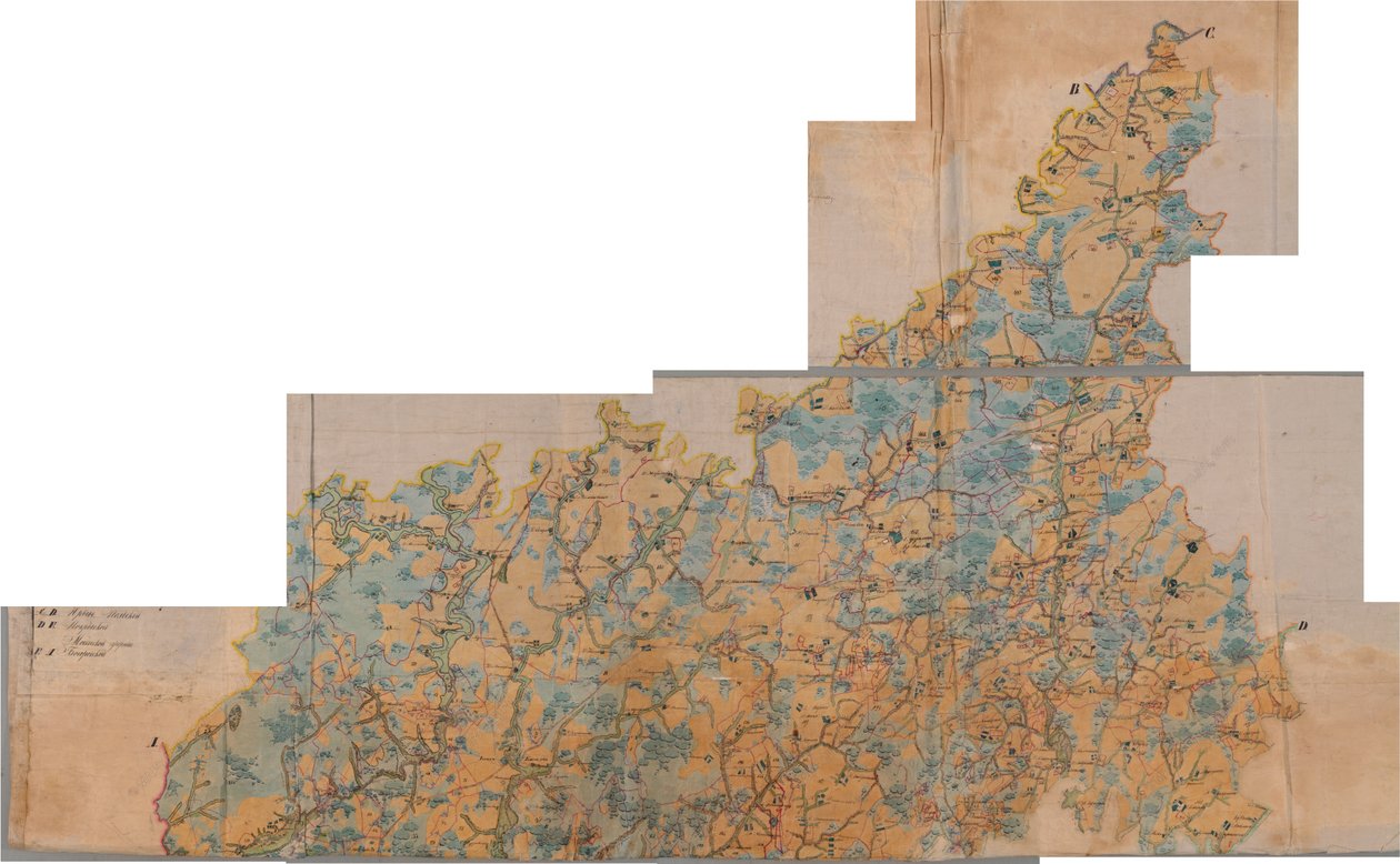 Mapa da Kirzhachskiy Uyezd (PGM 1 versts) 1780 - 1790 de Unbekannt Unbekannt