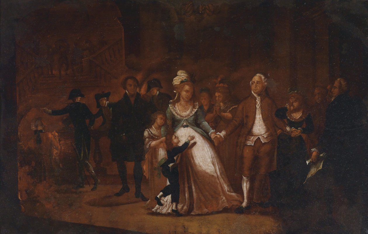 Adeus rei Luís XVI. de sua família no templo de Unbekannt Unbekannt