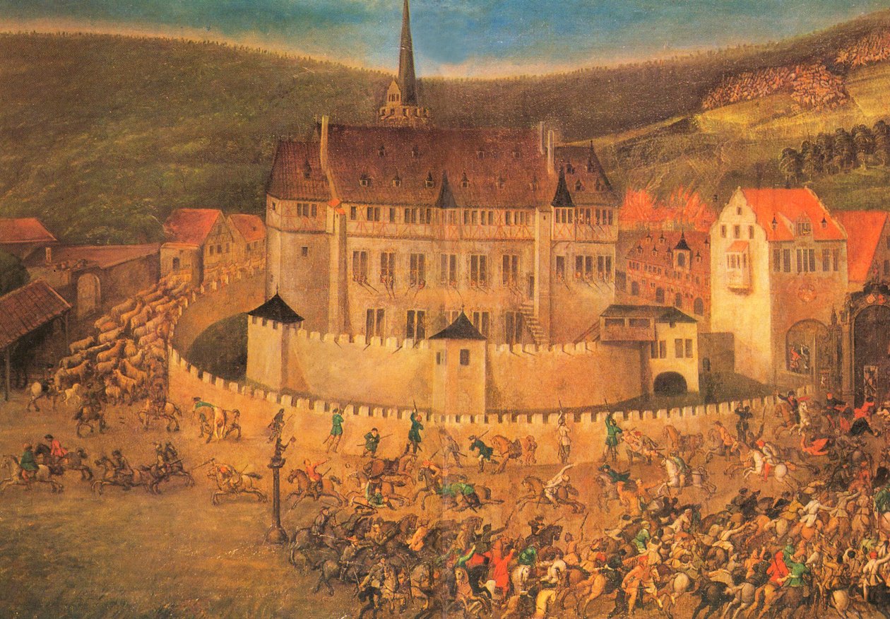Ataque da cavalaria croata no castelo Erbach em 22 de maio de 1623 de Unbekannt Unbekannt