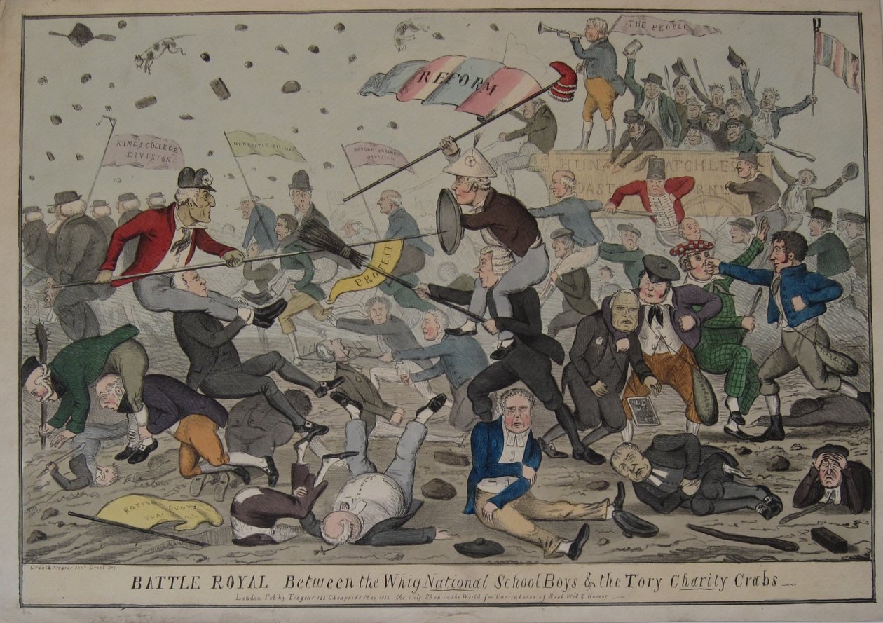 Batalha real entre os meninos da escola nacional de Whig & os caranguejos da caridade do Tory de Unbekannt Unbekannt