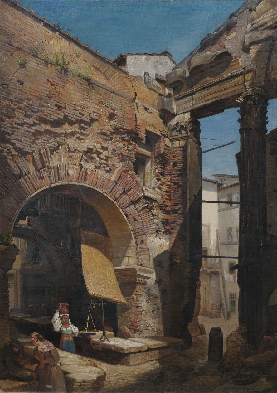 Arch no pórtico de Octavia em Roma. de Unbekannt Unbekannt