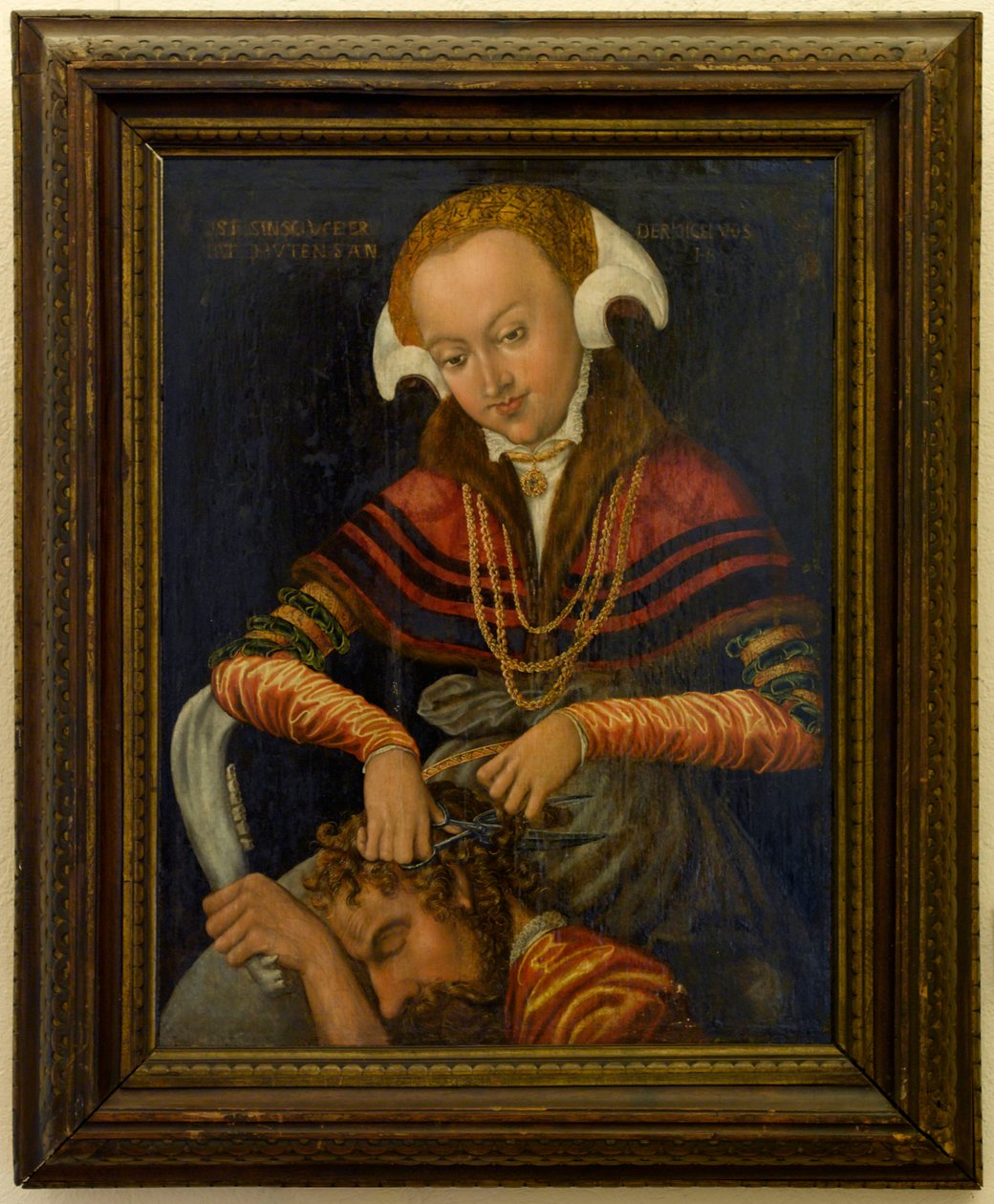 Dalila cortando o cabelo de Samson de Unbekannt Unbekannt