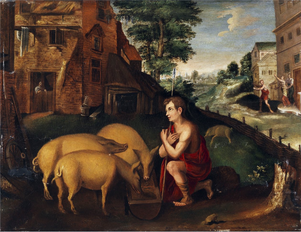O filho perdido como um swineherd de Unbekannt Unbekannt