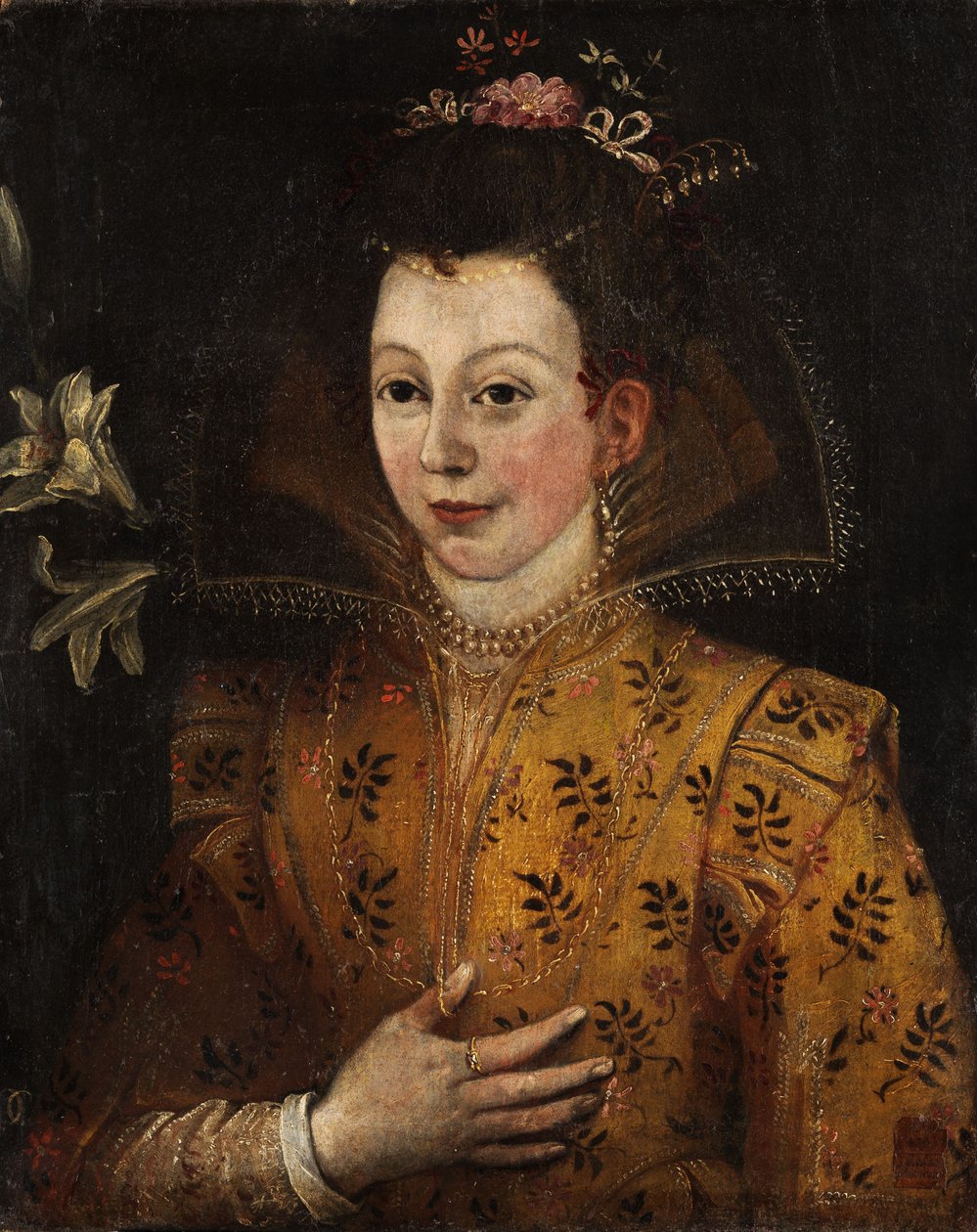 Meio retrato de uma senhora de Unbekannt Unbekannt