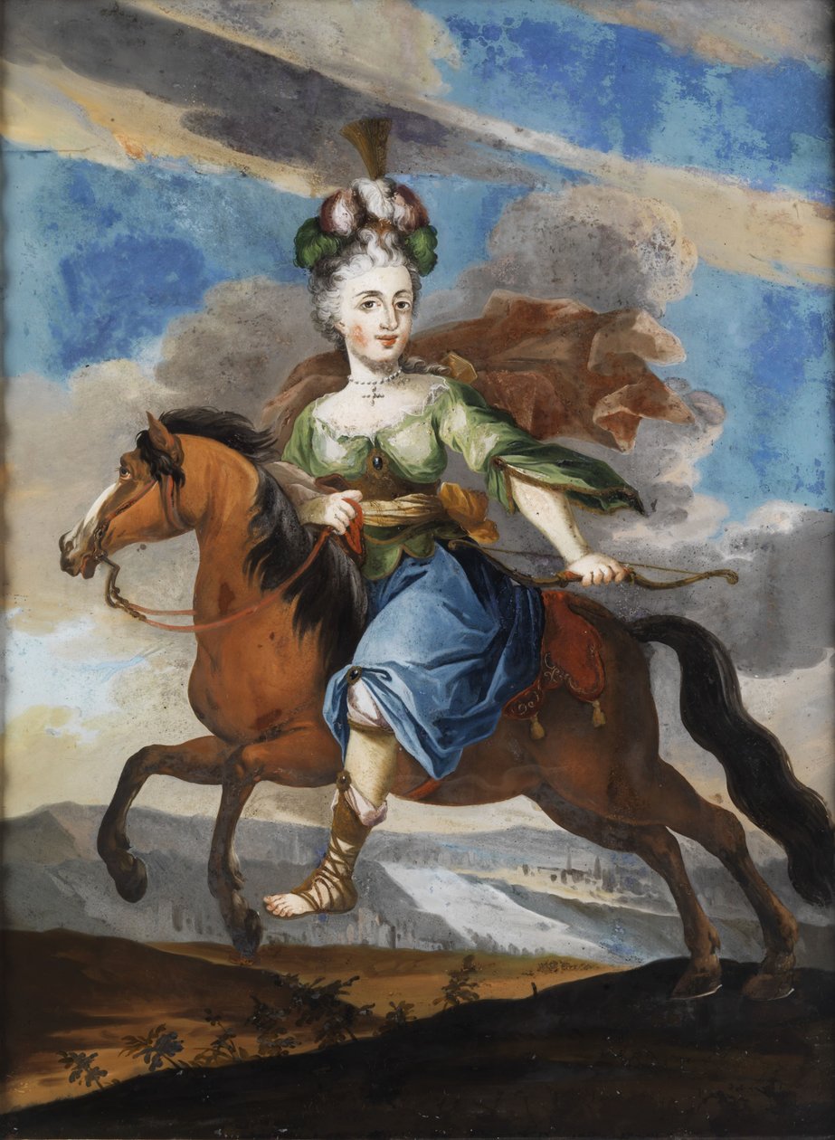 Senhora da corte como Diana a cavalo. de Unbekannt Unbekannt