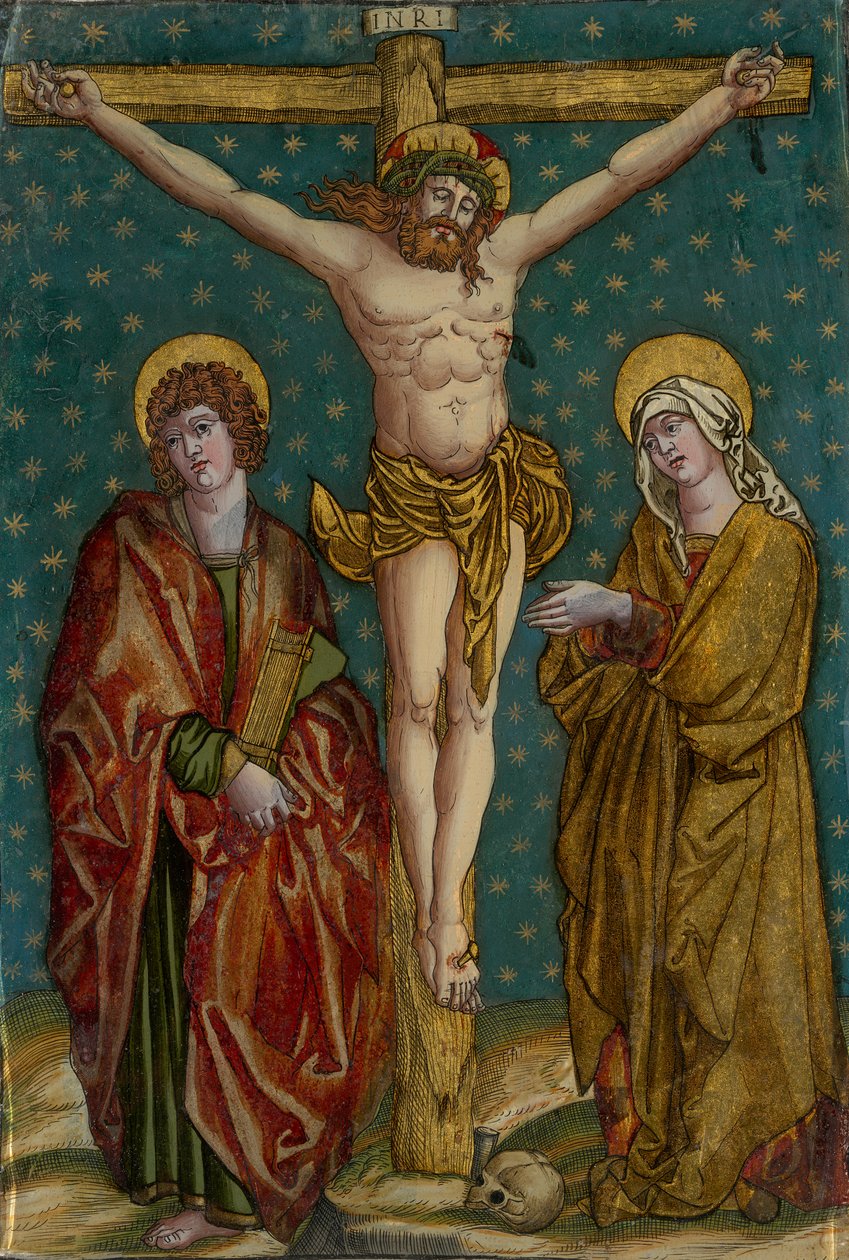 Crucificação de Jesus com Maria e João de Unbekannt Unbekannt