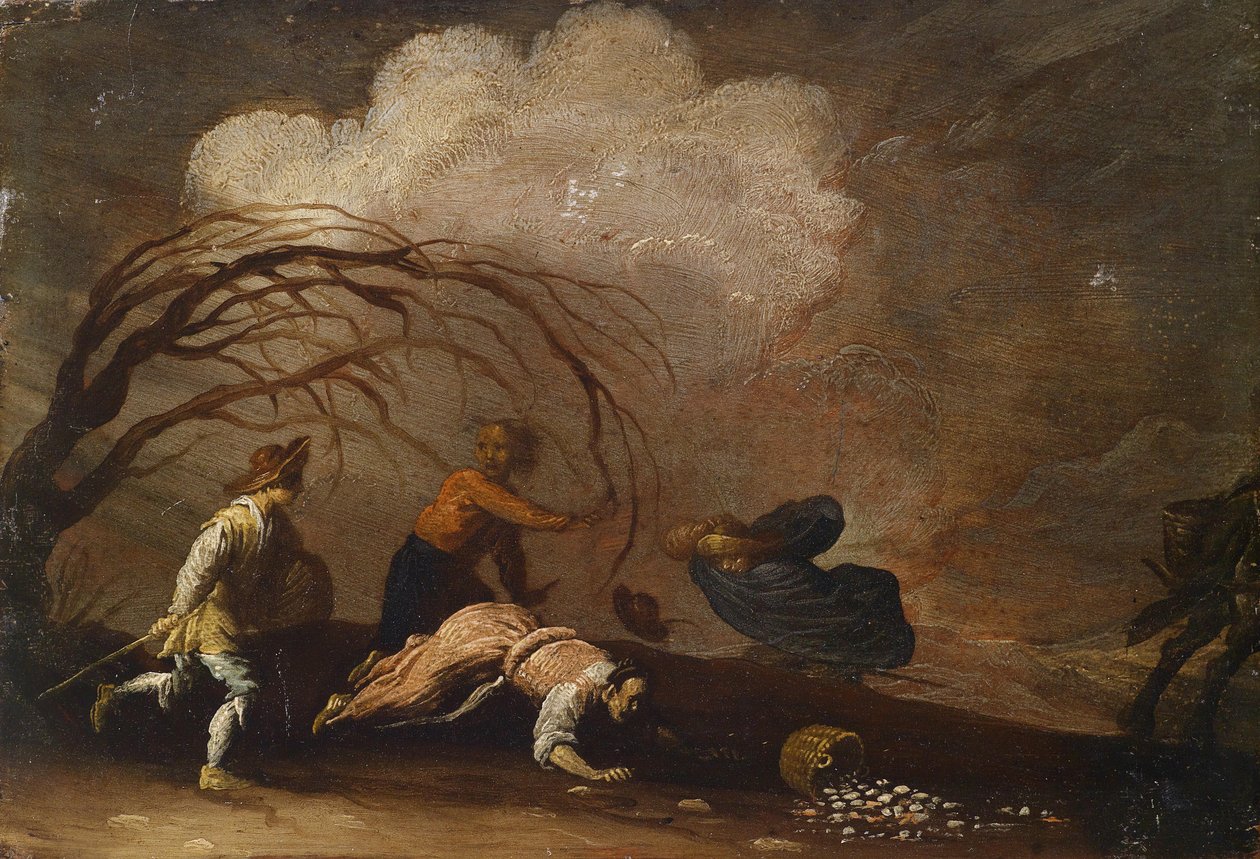 Paisagem, com, pessoas, em, um, tempestade de Unbekannt Unbekannt