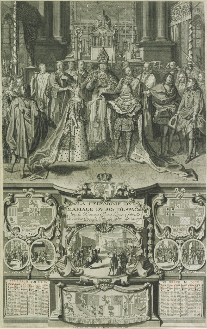 Casamento de Maria Luísa de Sabóia e Felipe V de Espanha em 1701 de Unbekannt Unbekannt