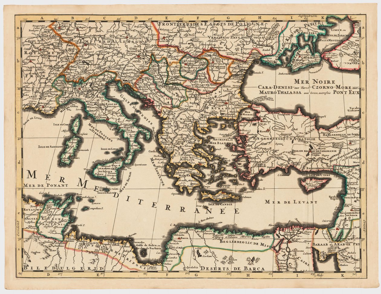 Império Otomano em 1696 por Jaillot (o Mediterrâneo de Alta Definição Particular) de Unbekannt Unbekannt