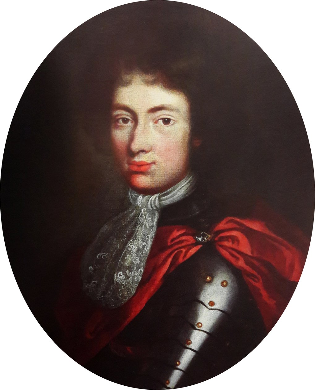 Retrato do príncipe Jakub Ludwik Sobieski em armadura de Unbekannt Unbekannt