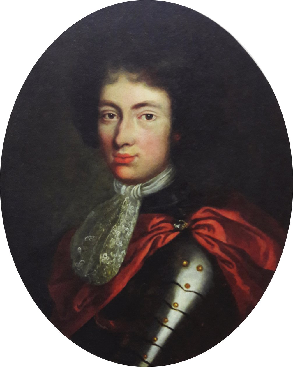 Retrato do príncipe Jakub Ludwik Sobieski em armadura de Unbekannt Unbekannt