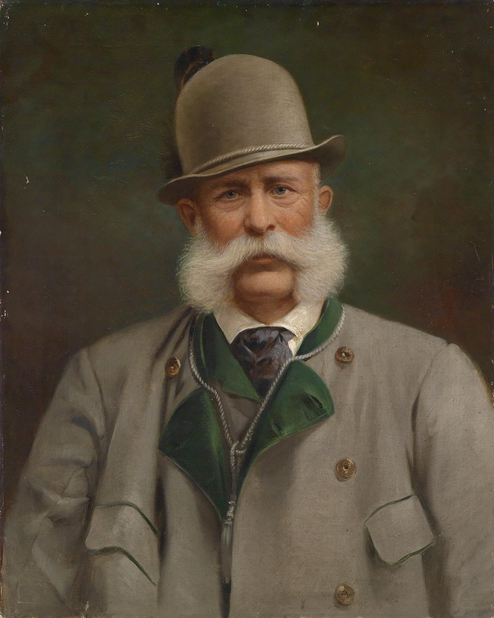 Retrato do antigo imperador no fato de caça de Ischl de Unbekannt Unbekannt