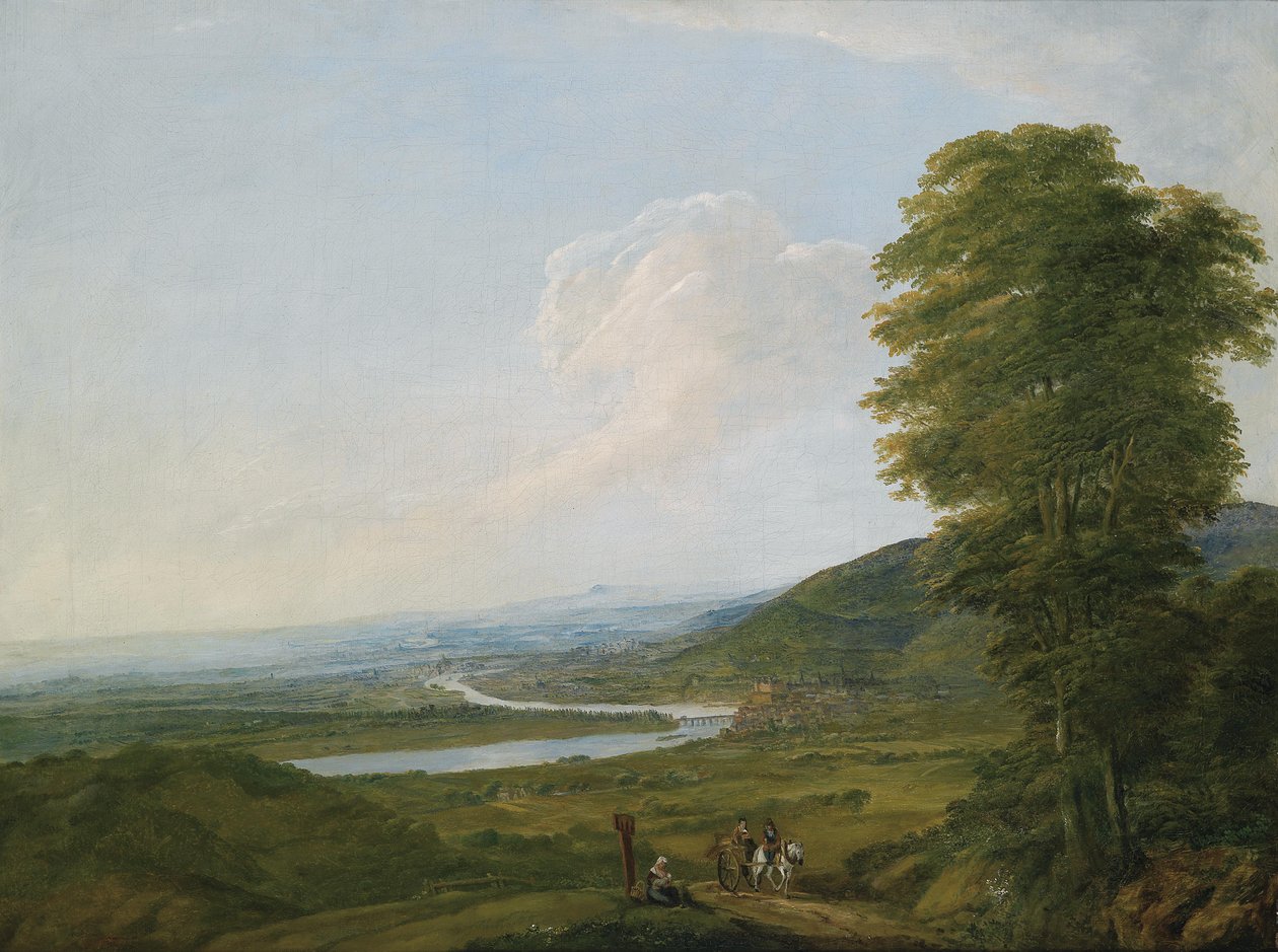 Panorama do Reno perto de Wiesbaden por volta de 1790 de Unbekannt Unbekannt