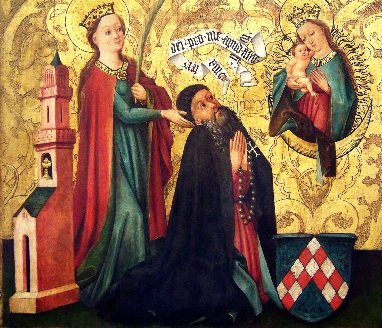 Santa Bárbara apresentando o doador à Virgem de Unbekannt Unbekannt