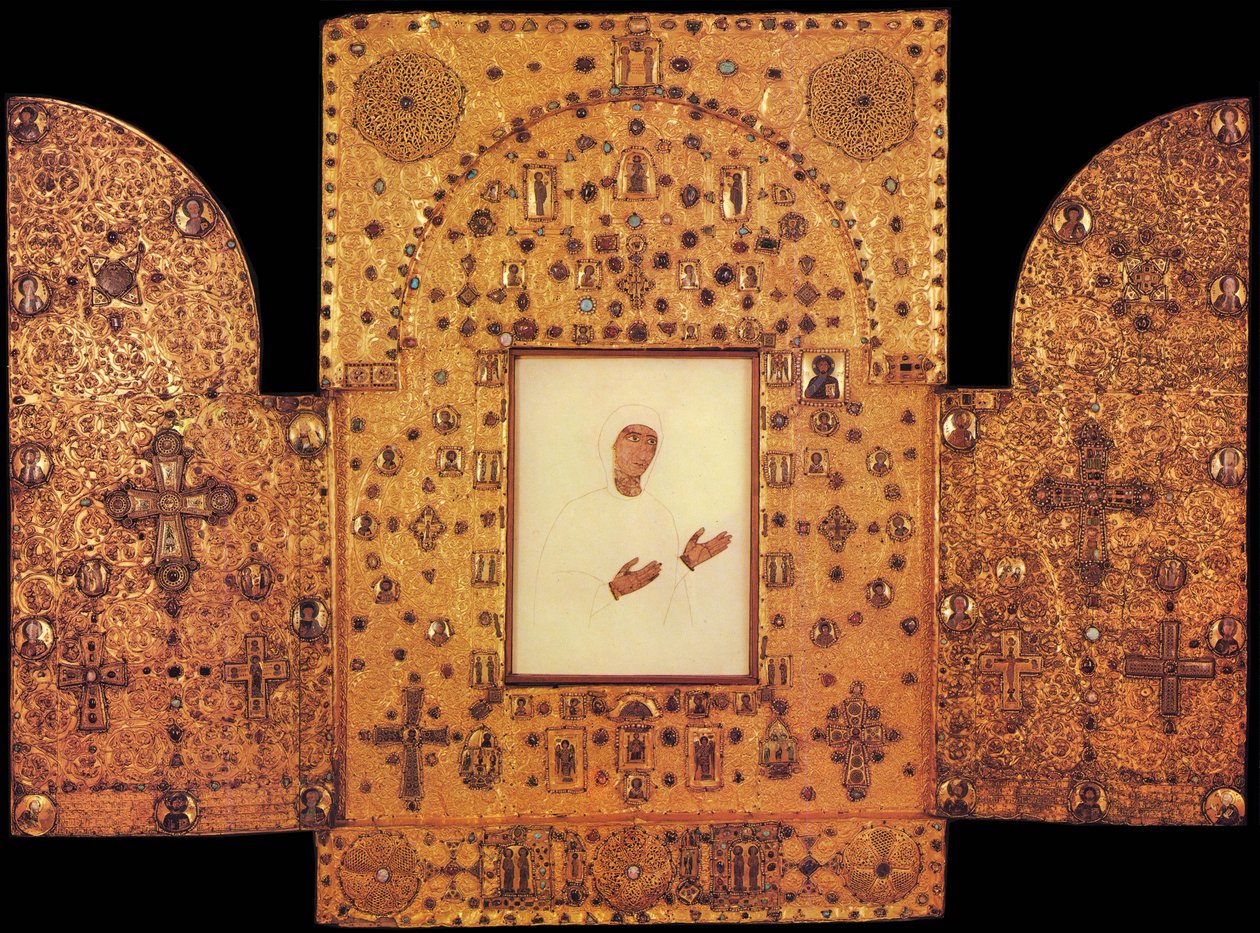 O Tríptico Dourado da Virgem Maria do Monastério Khakhuli na Geórgia de Unbekannt Unbekannt