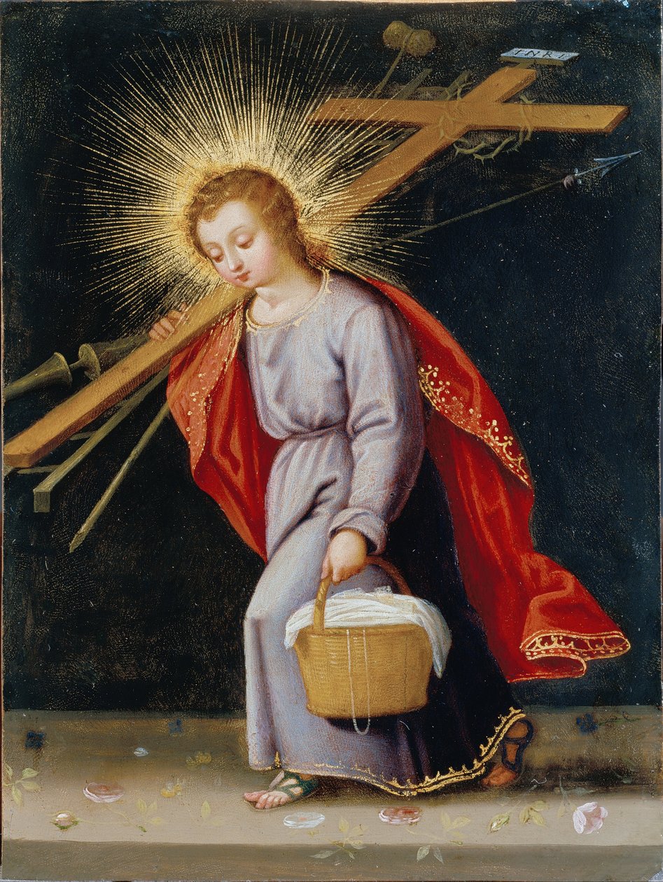 O Menino Jesus carregando os instrumentos da paixão de Unbekannt Unbekannt
