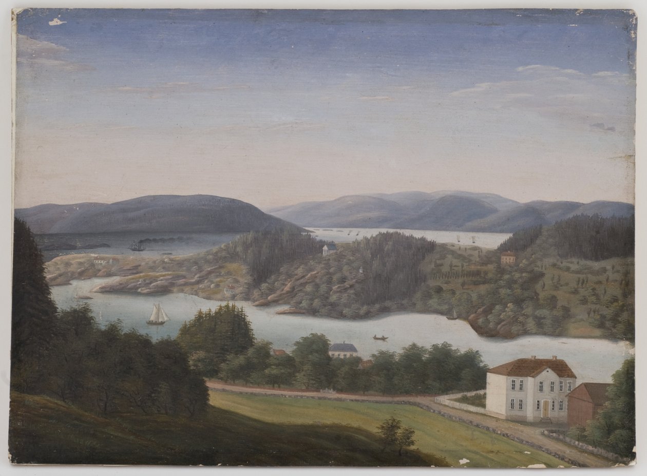 Vista de Schafteløkken em direção a Bygdøy de Unbekannt Unbekannt