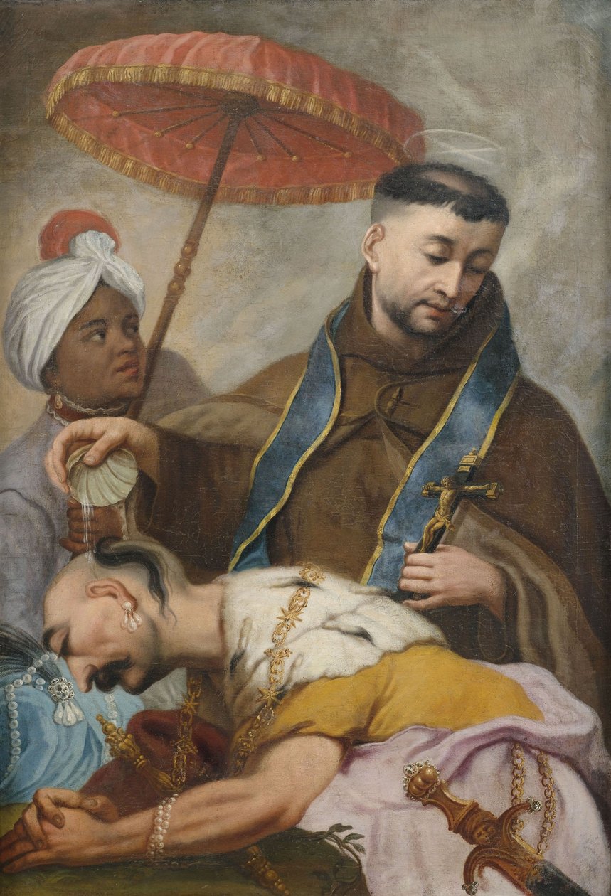 Baptismo de um príncipe bárbaro por São Francisco de Unbekannt Unbekannt