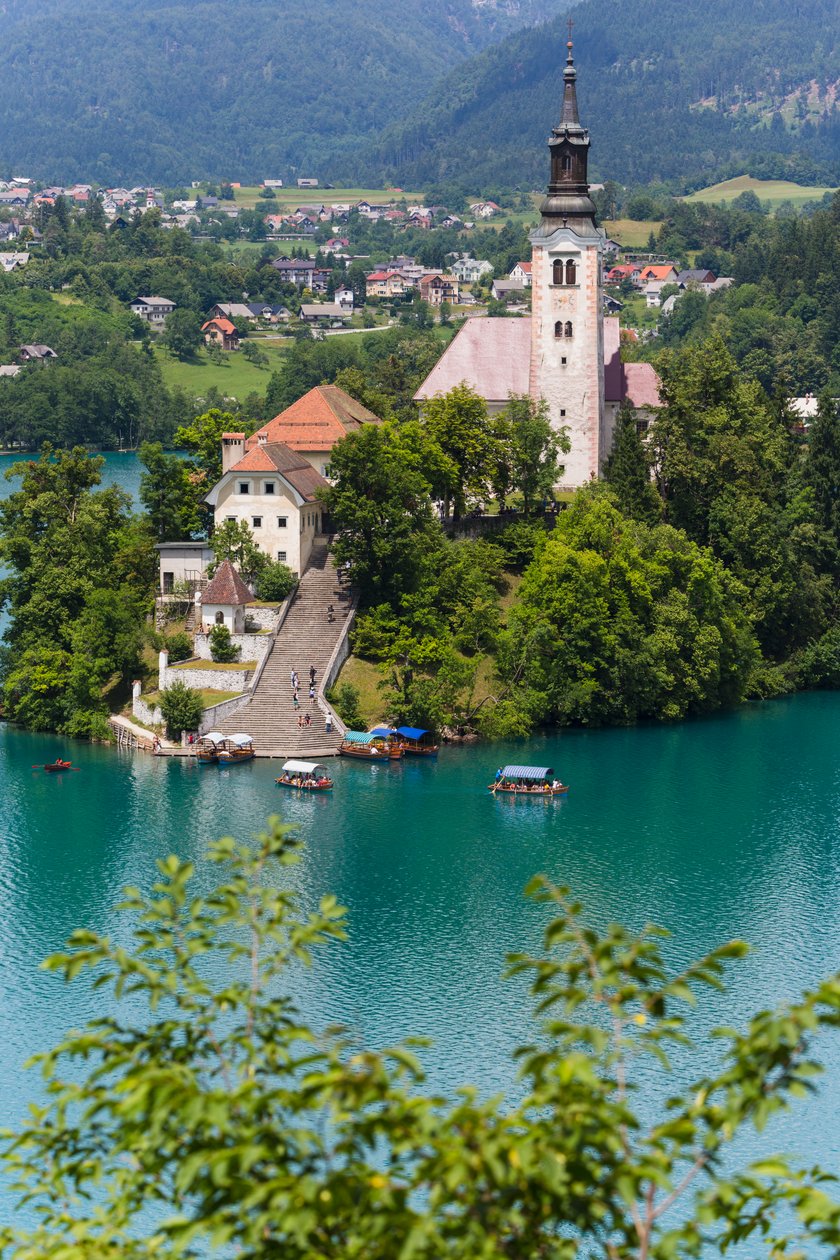 Bled, Eslovênia. Igreja da Assunção, Ilha de Bled de Unbekannt Unbekannt