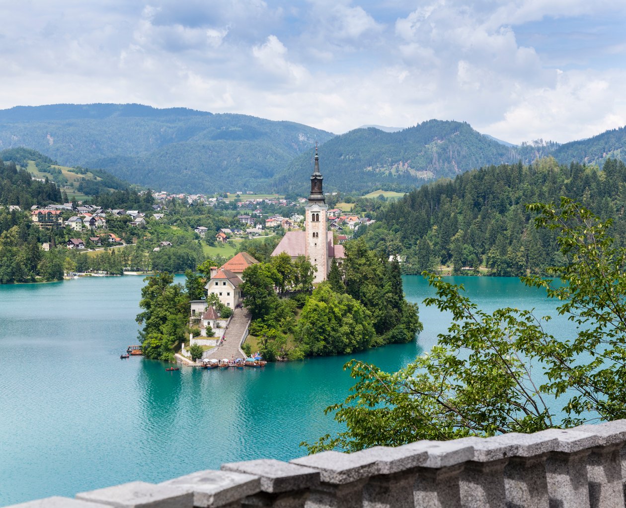 Bled, Eslovênia. Igreja da Assunção, Ilha de Bled de Unbekannt Unbekannt