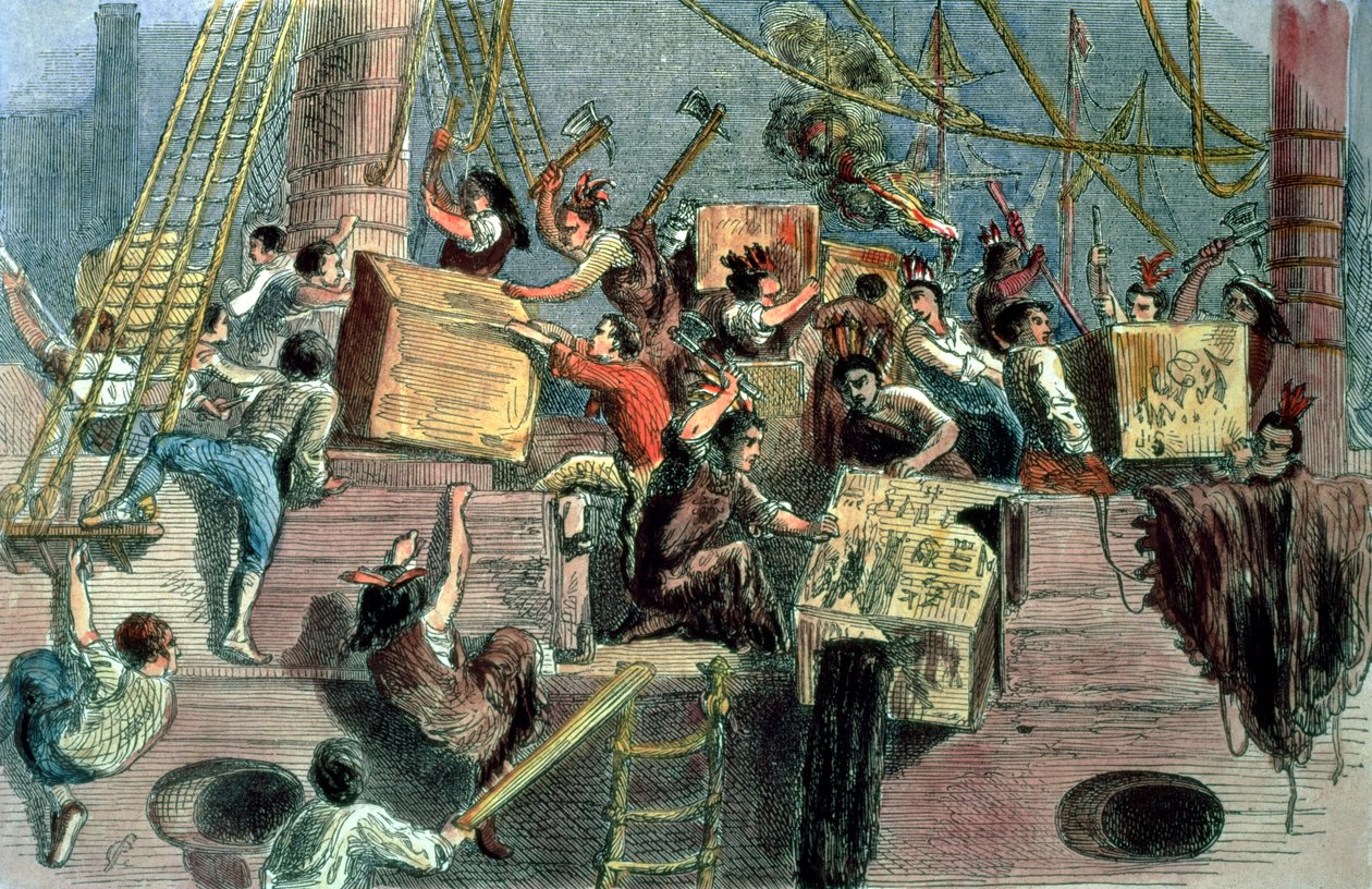 Boston Tea Party, 16 de dezembro de 1773 de Unbekannt Unbekannt