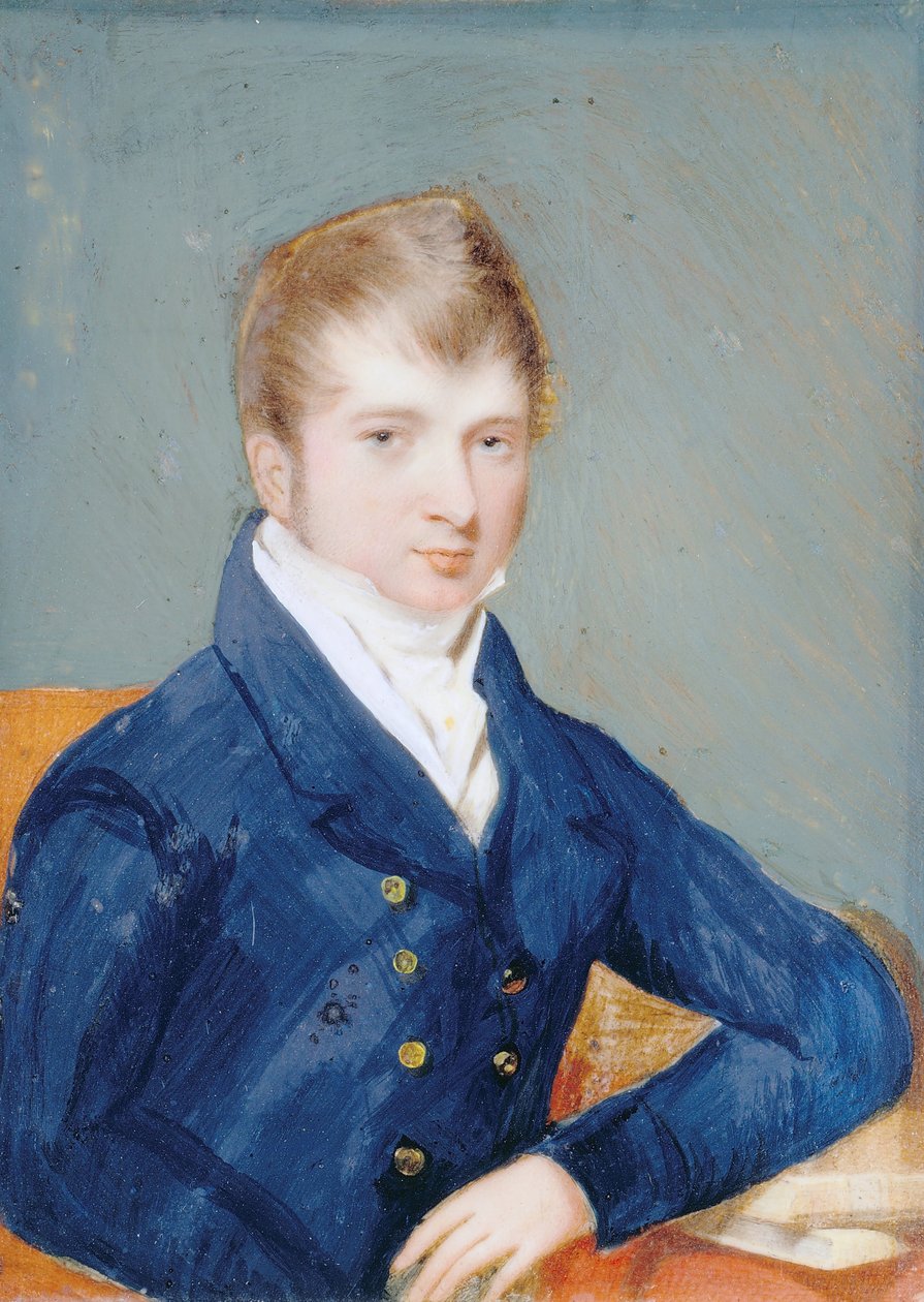 Escola Britânica - Retrato de um jovem de Unbekannt Unbekannt