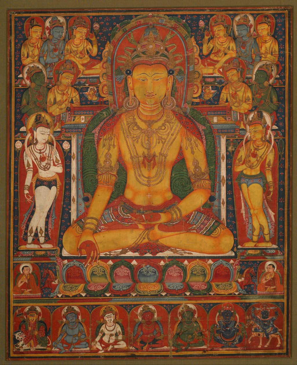 Buda Ratnasambhava com divindades de riqueza de Unbekannt Unbekannt