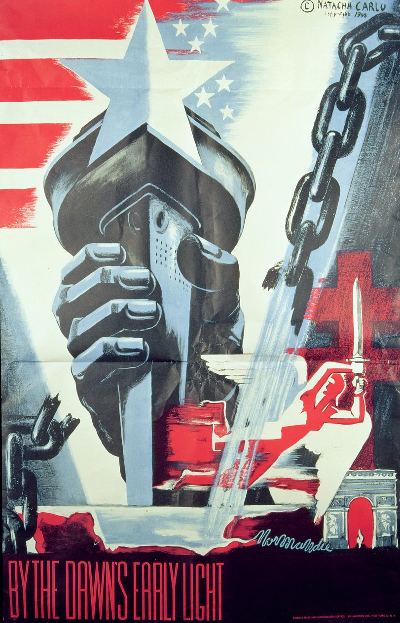 `Pela luz adiantada da alvorada &39;, cartaz Pub. pelo Serviço Francês de Imprensa e Informação, 1945 de Unbekannt Unbekannt