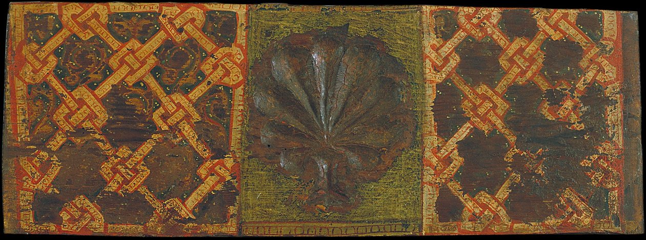 Painel de teto com folha de palmeira e entrelaçamento de motivos de Unbekannt Unbekannt