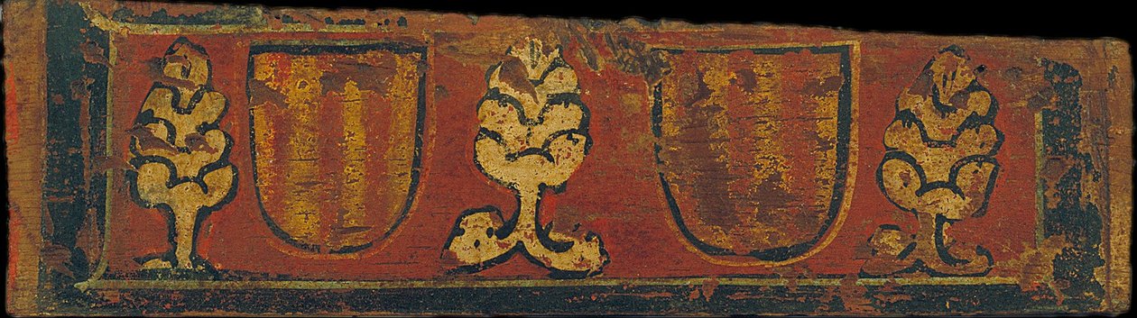 Painel de teto com brasões listrados da Casa de Barcelona e motivos vegetalistas de Unbekannt Unbekannt
