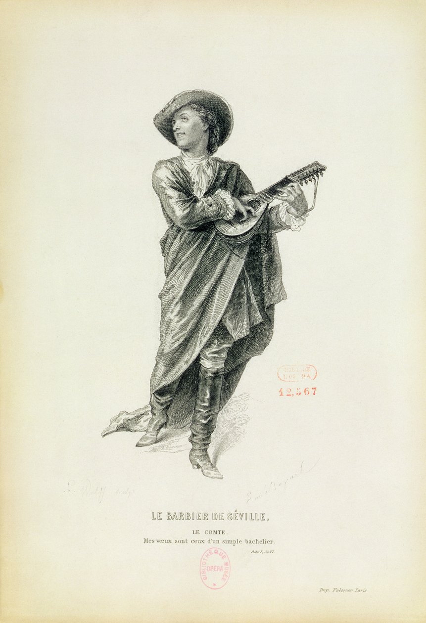 Conde Almaviva da ópera "O Barbeiro de Sevilha", de Gioachino Rossini (1792-1868) de Unbekannt Unbekannt
