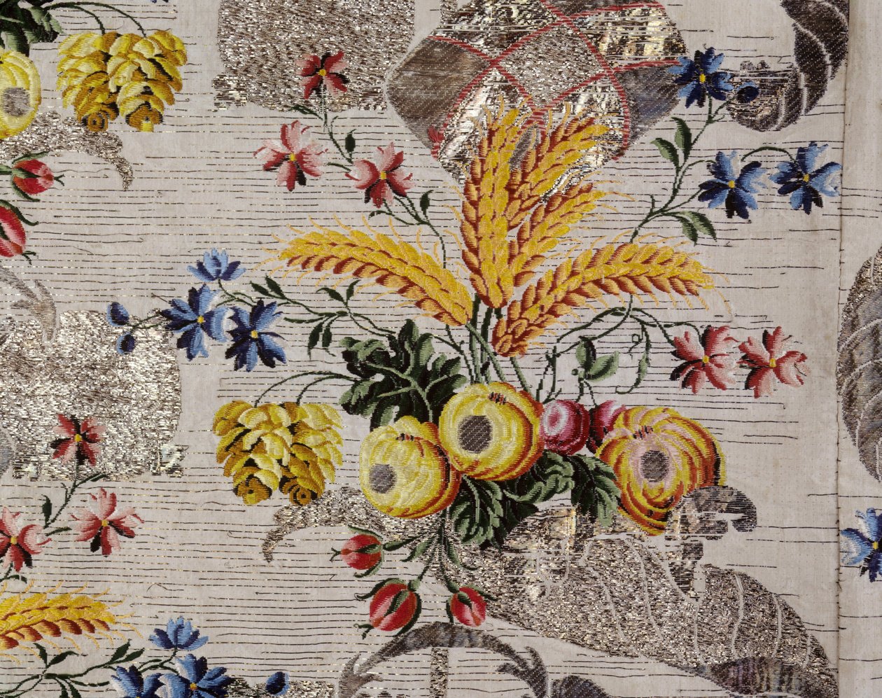 Vestido de corte ensemble; Mantua (detalhe) de Unbekannt Unbekannt