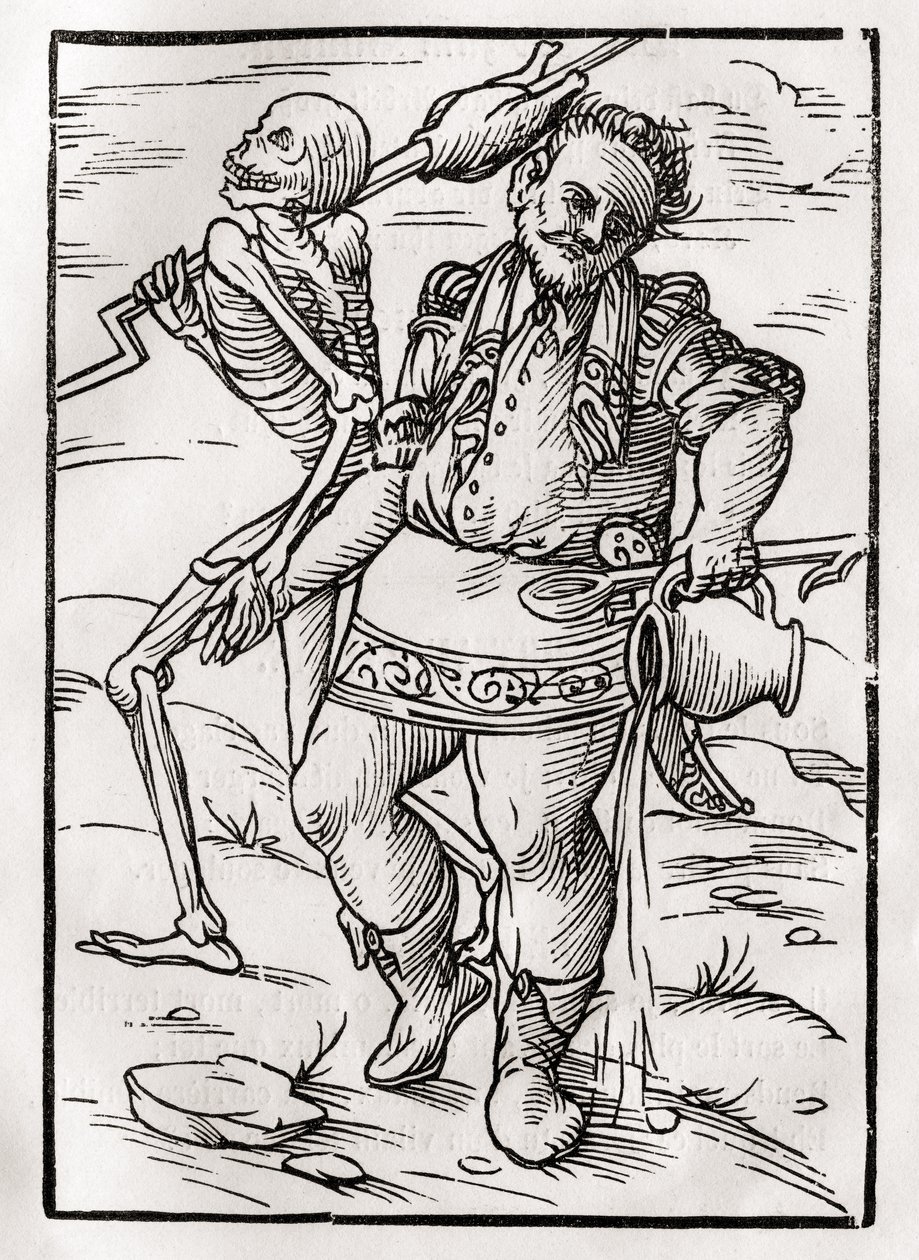 A morte vem para o cozinheiro, de &39;Der Todten Tanz&39;, publicado Basel, 1843 de Unbekannt Unbekannt