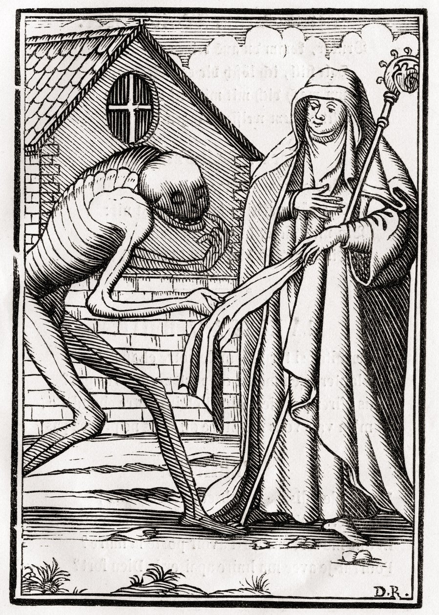 Morte vem para a abadessa, de &39;Der Todten Tanz&39;, publicado Basel, 1843 de Unbekannt Unbekannt