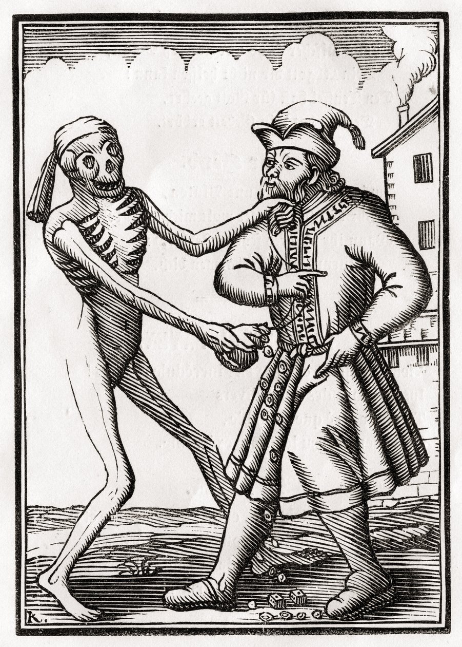 A morte chega ao judeu, de &39;Der Todten Tanz&39;, publicada em Basel, 1843 de Unbekannt Unbekannt