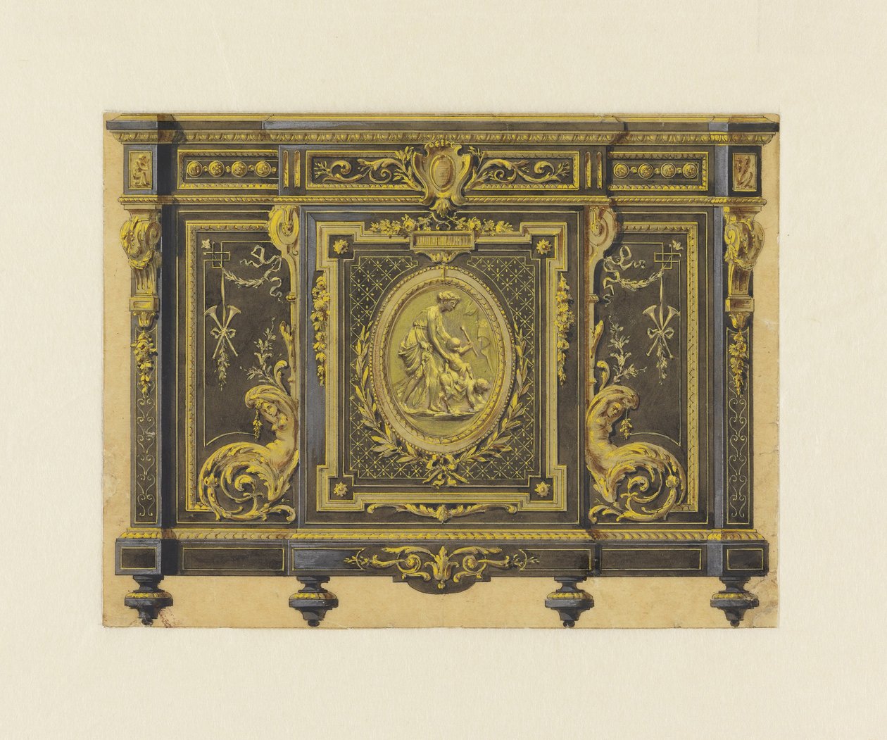 Design de um gabinete no estilo Luís XVI de Unbekannt Unbekannt