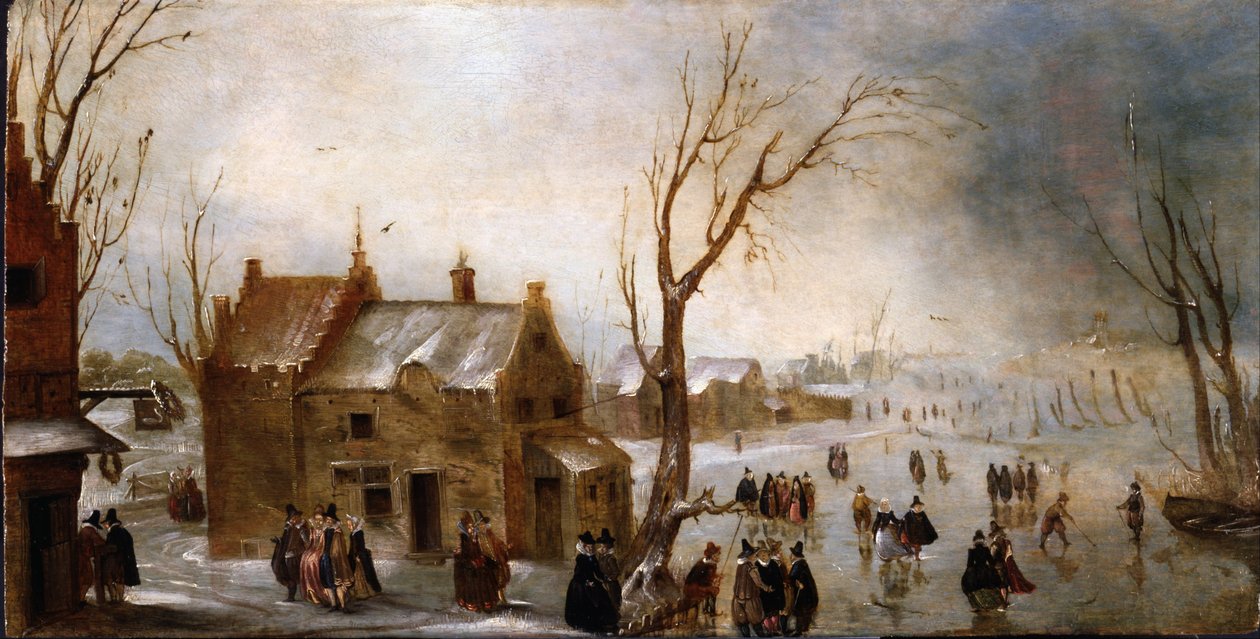Dutch - uma cena do inverno no gelo de Unbekannt Unbekannt