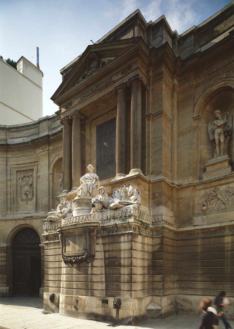 Fonte das Quatro Estações, parte central mostrando figuras da cidade de Paris, o Sena e o Marne, Rue de Grenelle, Paris de Unbekannt Unbekannt
