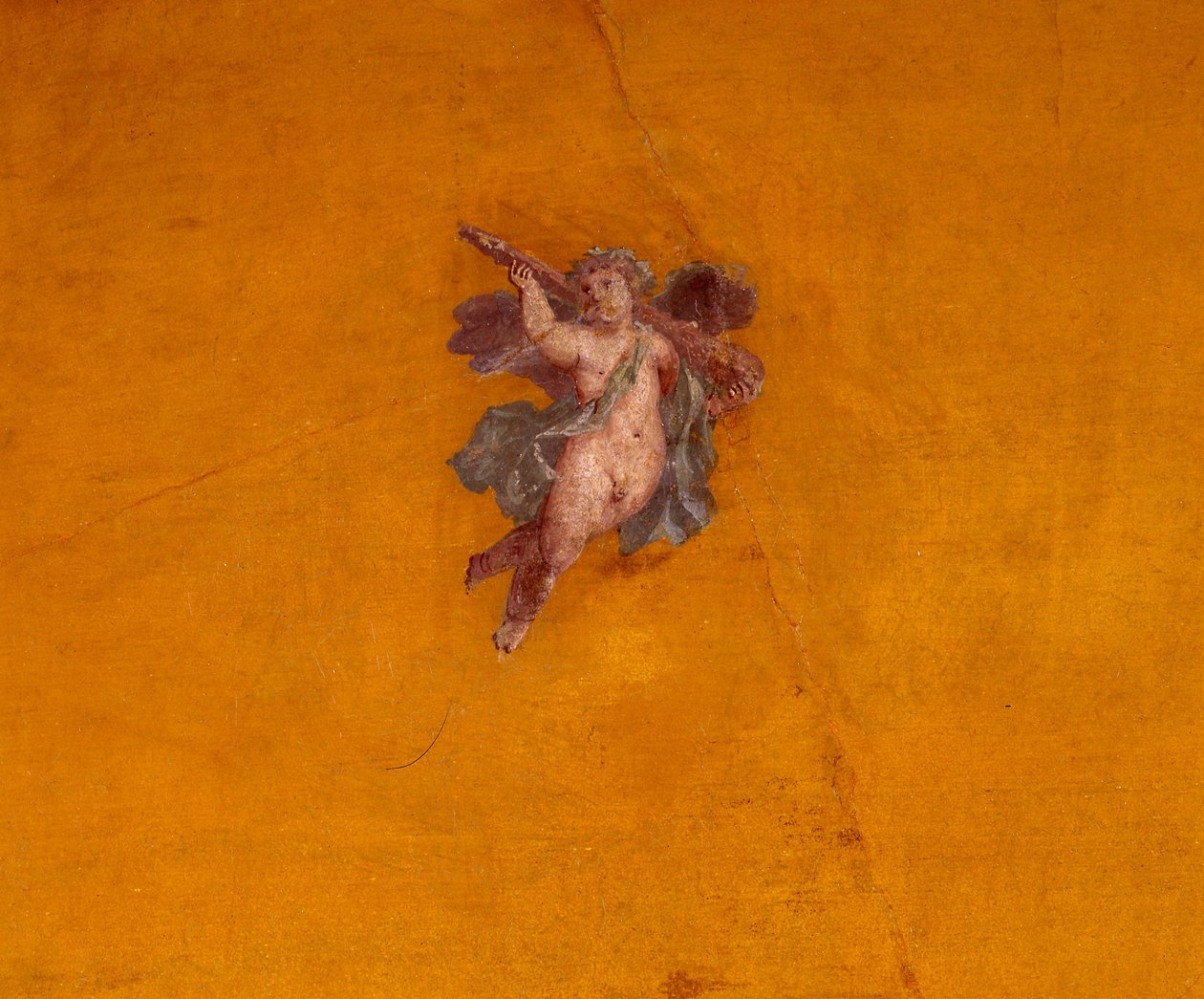 Fragmento de pintura de parede com um voo Eros de Unbekannt Unbekannt