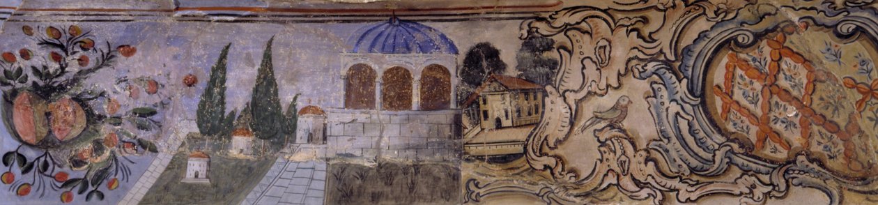 Fragmentos de uma pintura de parede. de Unbekannt Unbekannt
