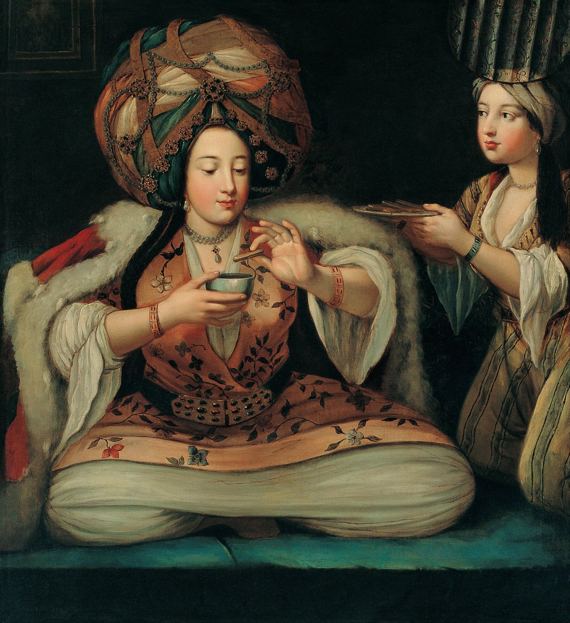 Escola francesa - desfrutando de café de Unbekannt Unbekannt