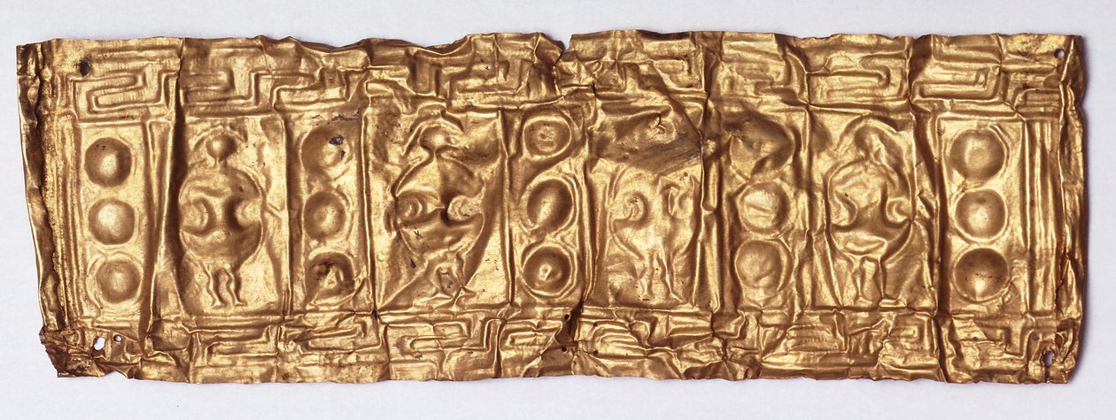 Banda de ouro com decoração impressa (ornamento no peito) de Unbekannt Unbekannt