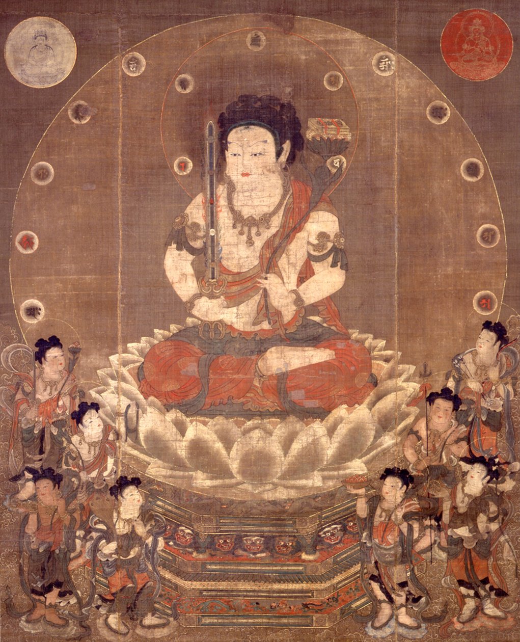 HACHIJI-MONJU (ASTA-SIKHA MANJUSRI) E OITO ATENDENTES de Unbekannt Unbekannt