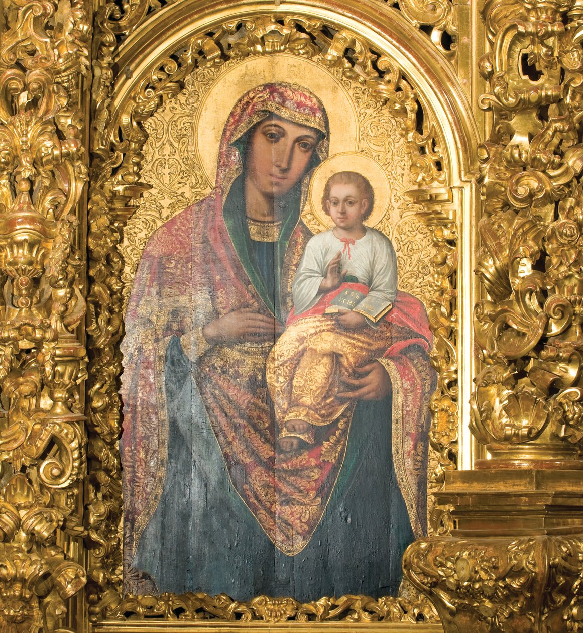 Santa mãe com uma criança de Unbekannt Unbekannt