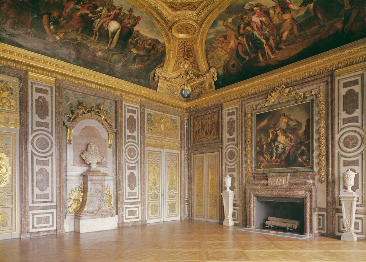 Vista interior do Château de Versalhes (o salão de beleza de Diane), 1672-82 de Unbekannt Unbekannt