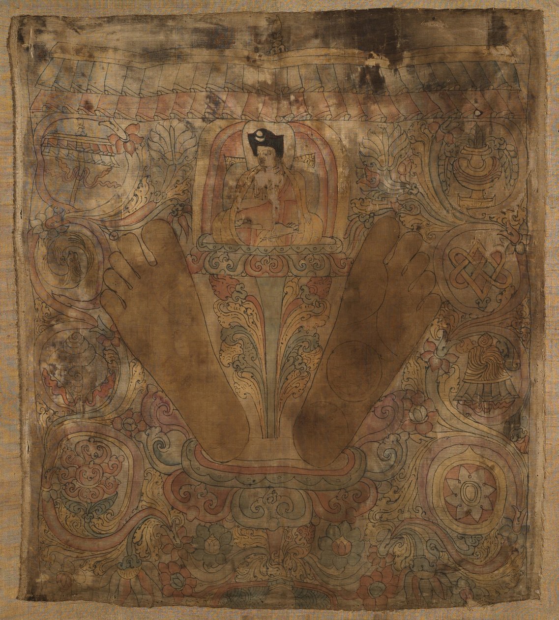 Karmapa com suas pegadas de Unbekannt Unbekannt