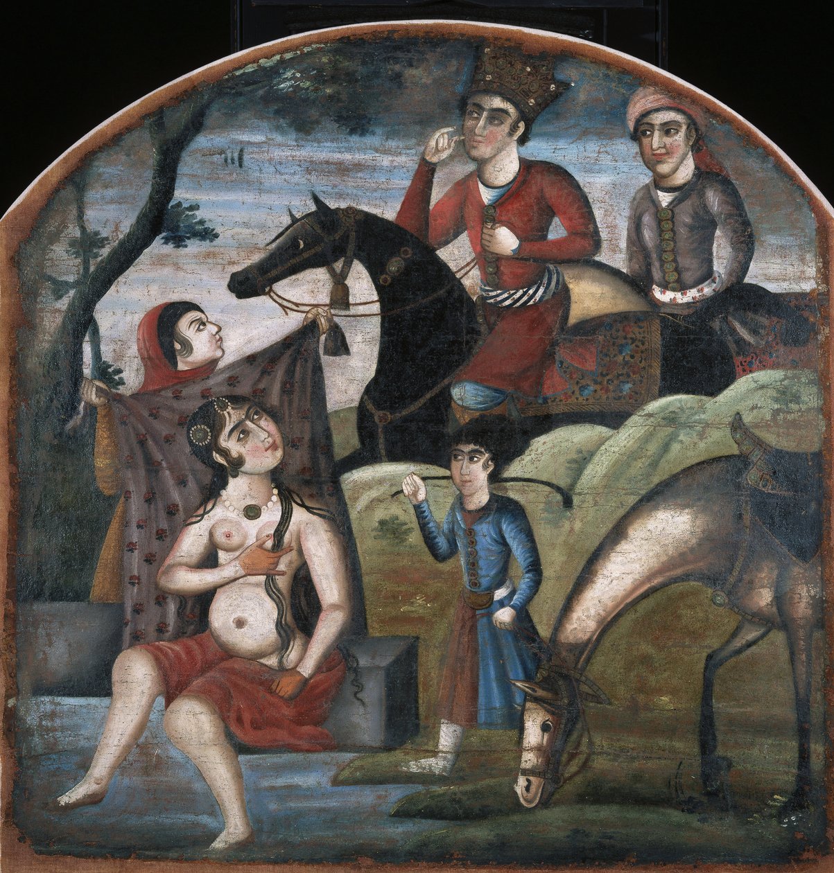 Khusraw descobre o banho de Shirin, do ciclo pictórico de oito assuntos poéticos de Unbekannt Unbekannt